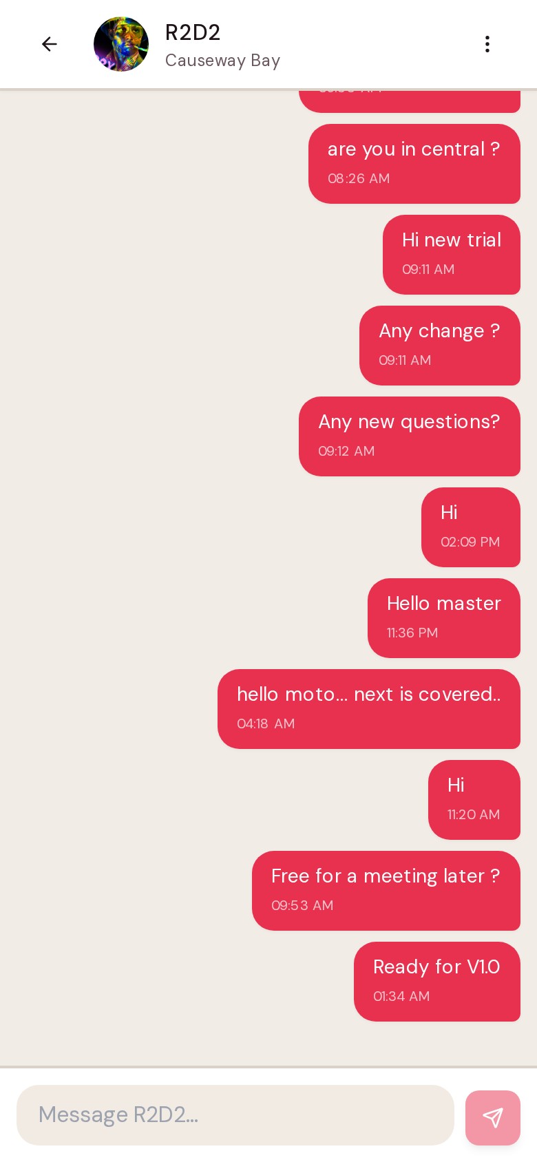 Real-time chat with matches