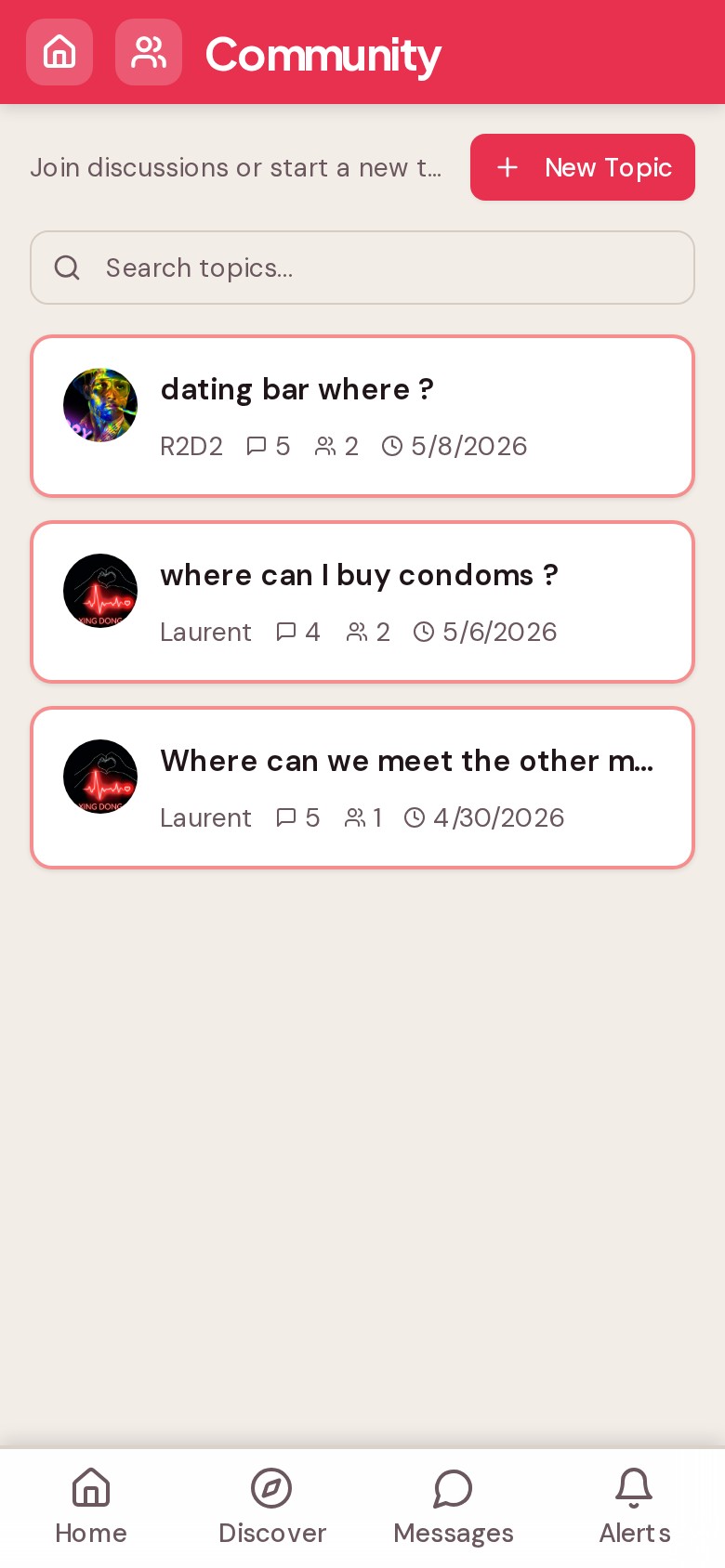Xin Dong Community forum screen